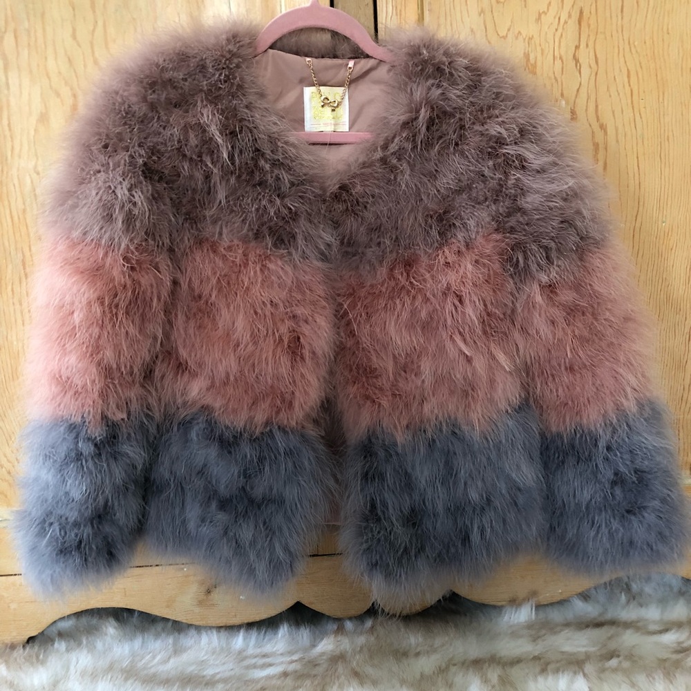 Pello Bello pink ombré real fur jacket size small